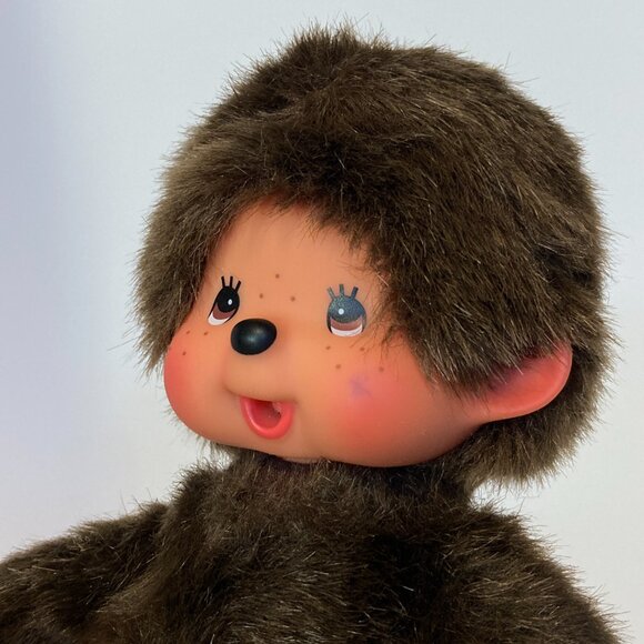 Monchhichi Doll Stuffed Plush Toy Blue Shoes 19cm Sekiguchi Japan - Picture 8 of 12